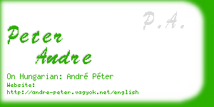 peter andre business card